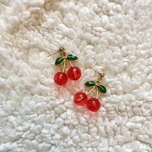 Cherry dangly earrings